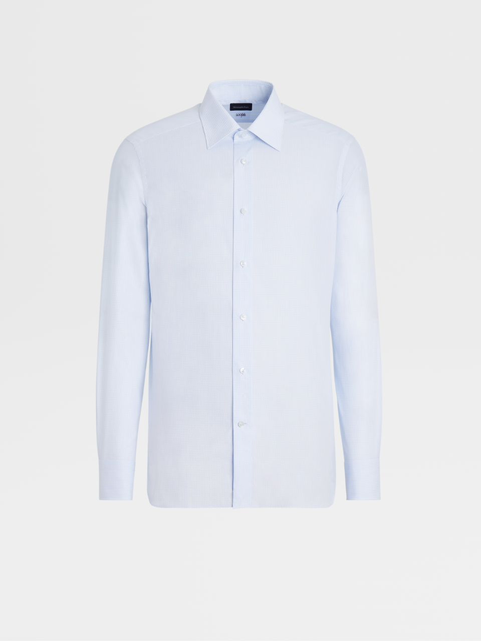 浅蓝色细条纹100fili棉质精裁衬衫，Milano合身版型